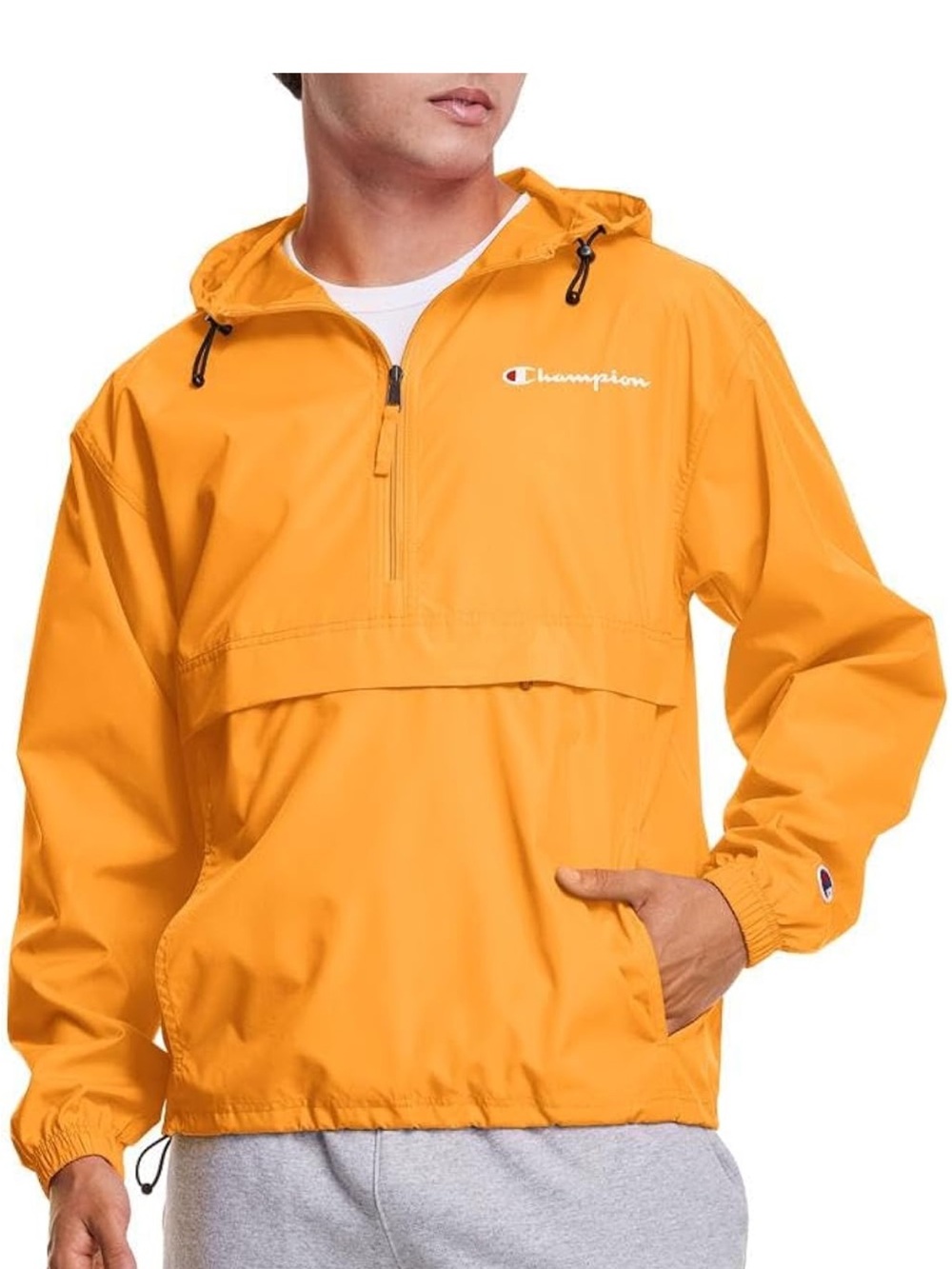 Champion Bright Yellow Hooded Pullover Anorak